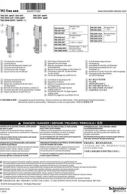 schneider施耐德TM2 D..... Digital I_O Modules_ Instruction Sheet